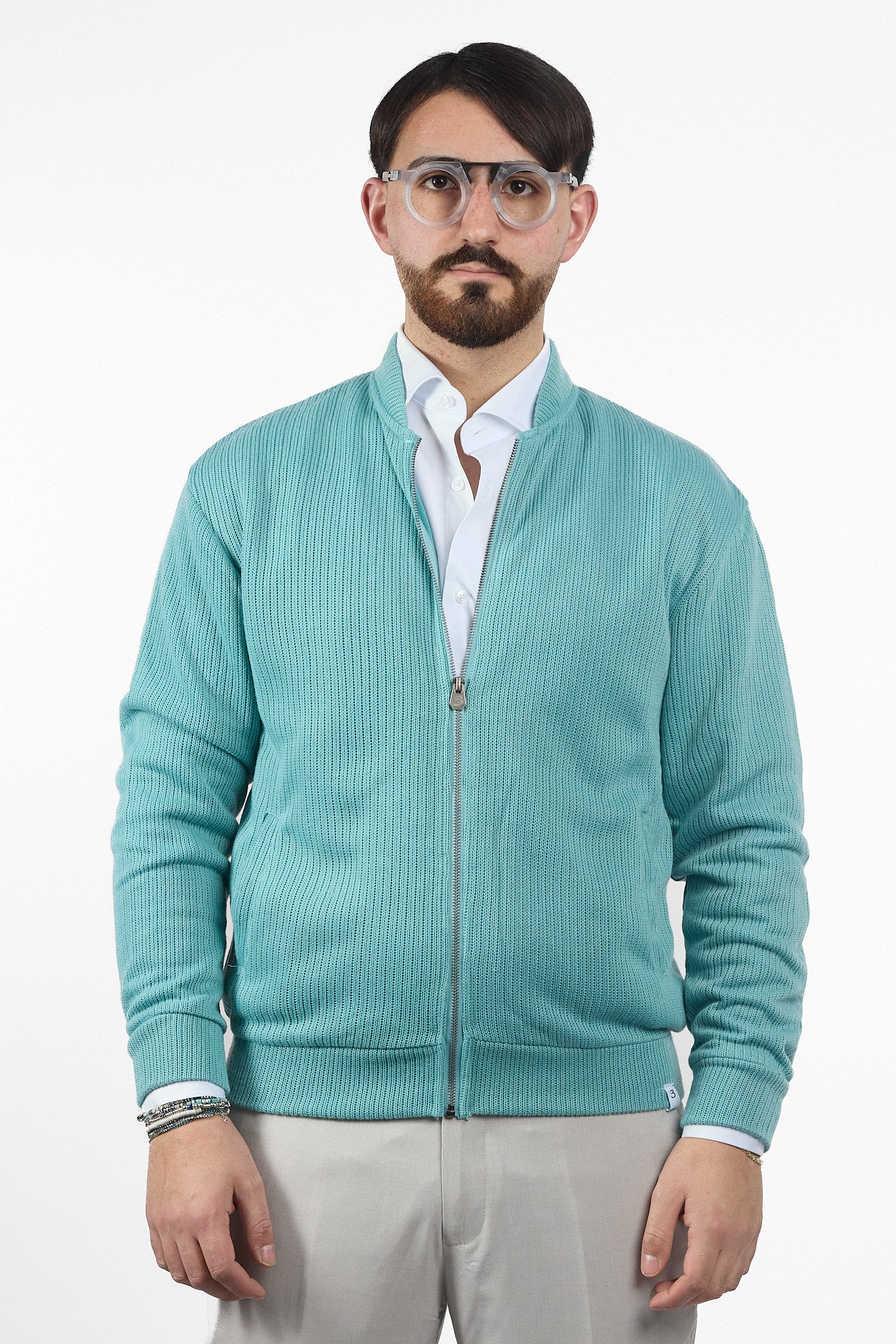 Cardigan Zip Intera No Stiro | 2 per €40 | Turchese