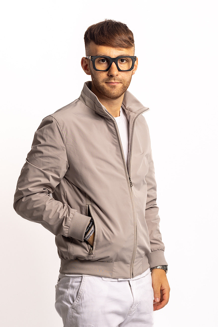 Unlined Technical Fabric Bomber | Sand