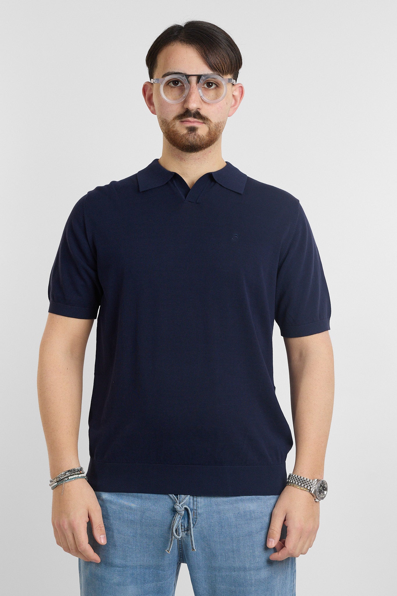 Polo en crêpe de coton finesse 16 | 2 pour 60 € | Bleu