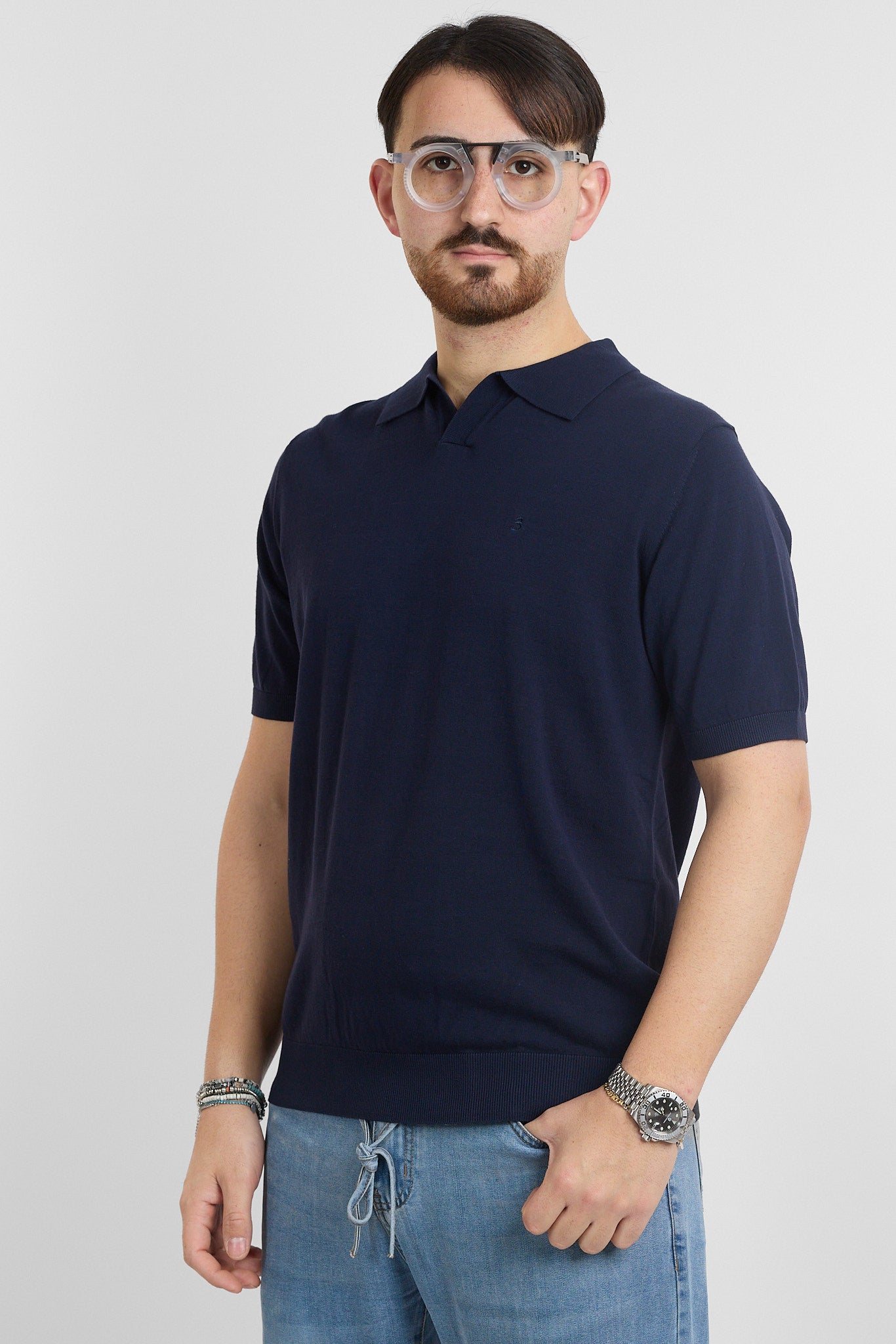 Polo en crêpe de coton finesse 16 | 2 pour 60 € | Bleu