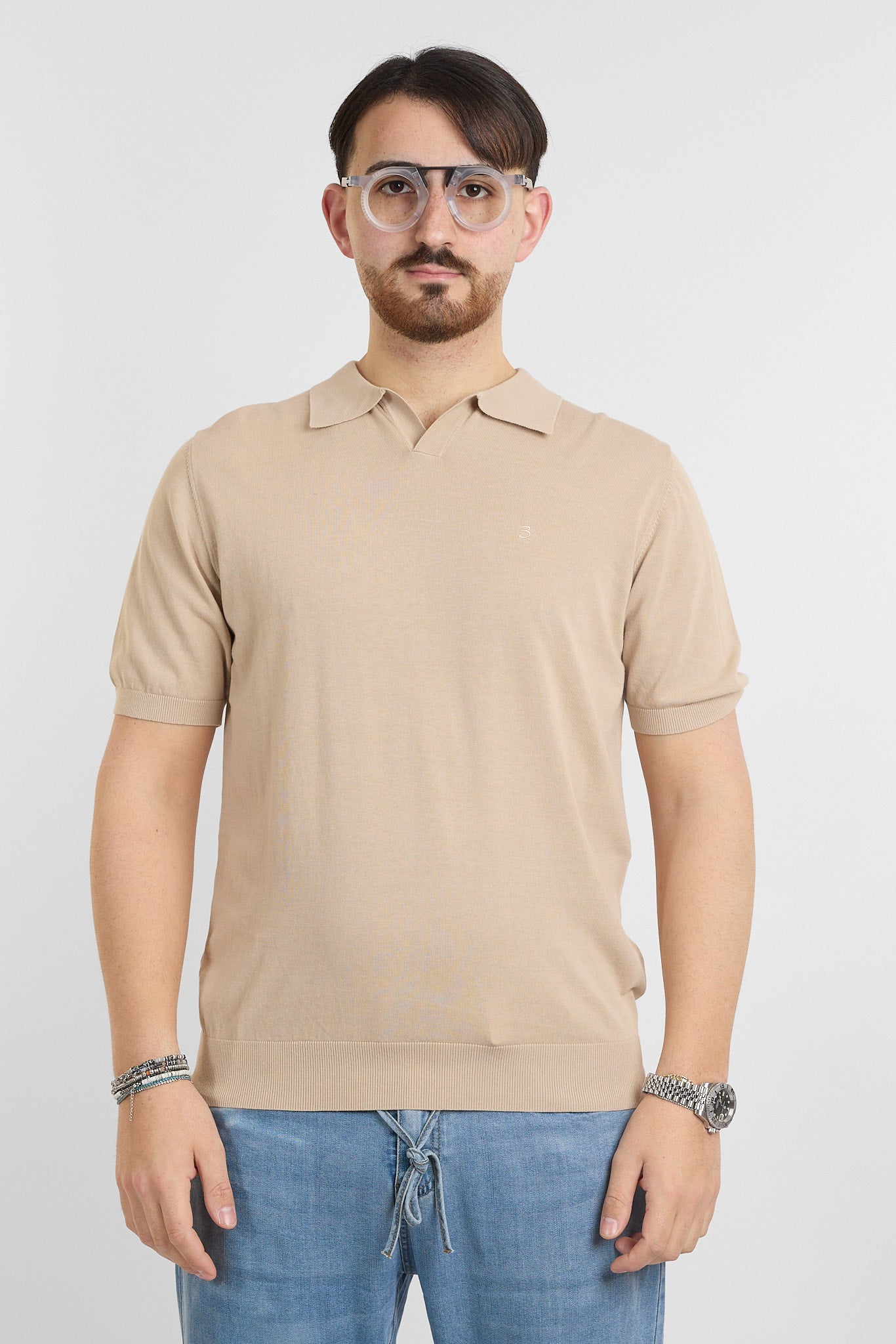 Polo en crêpe de coton finesse 16 | 2 pour 60 € | Beige