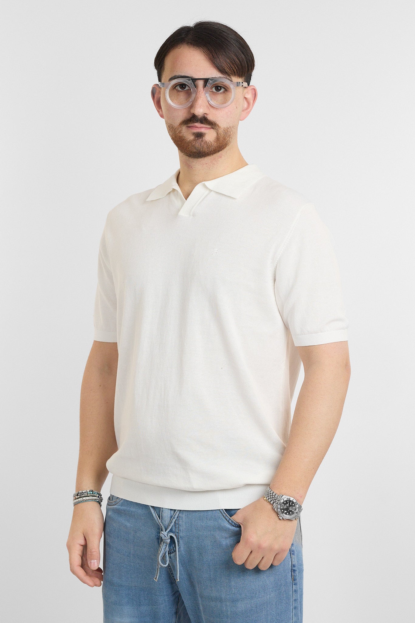 Polo en crêpe de coton finesse 16 | 2 pour 60 € | Blanc