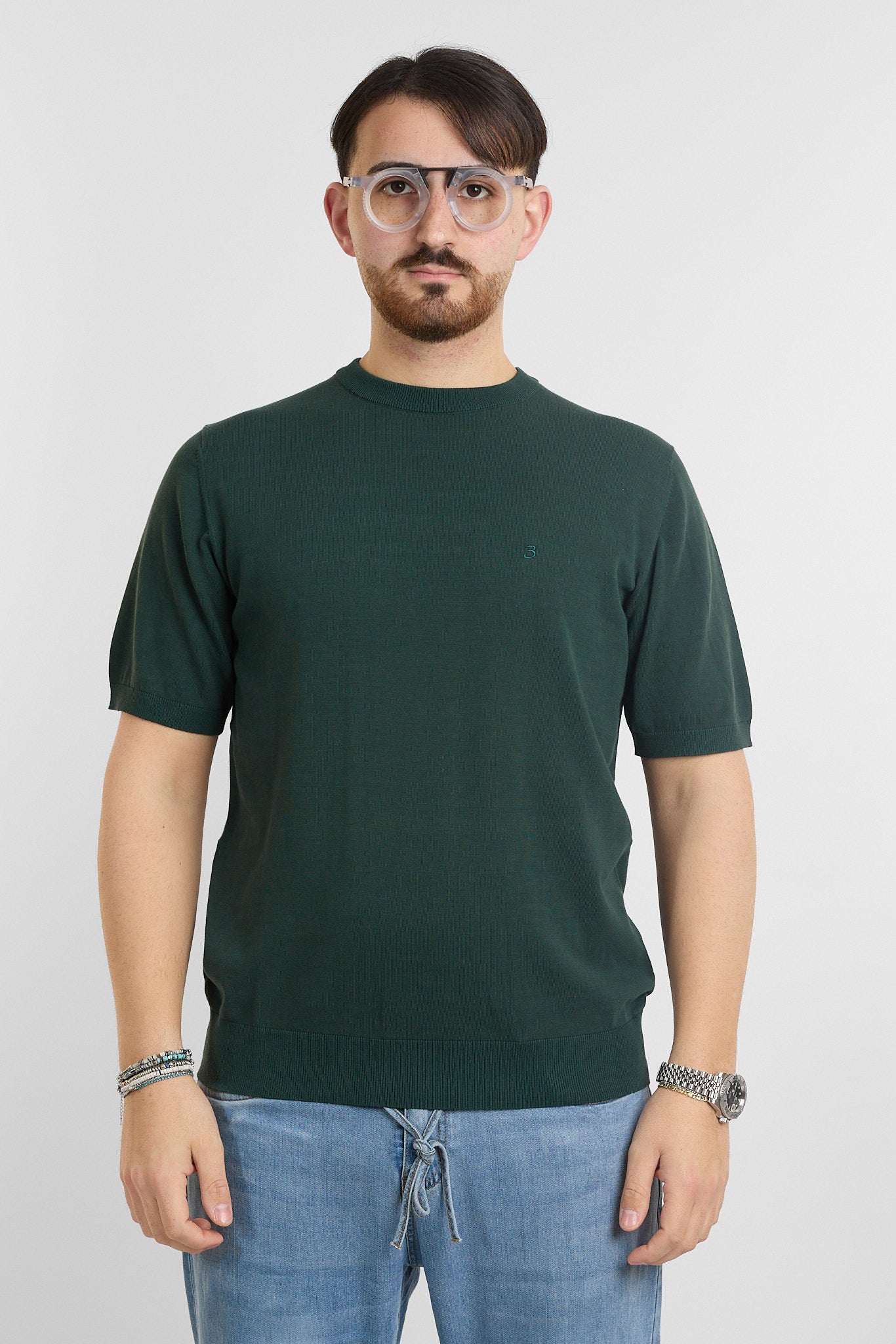 T-Shirt in Cotone Crepe Finezza 16 | 2 per €60 | Verde