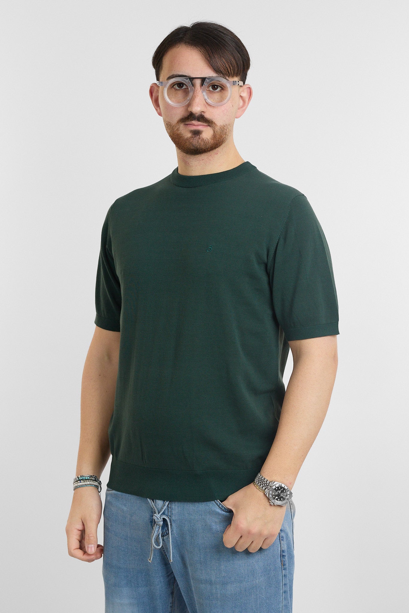 T-Shirt in Cotone Crepe Finezza 16 | 2 per €60 | Verde
