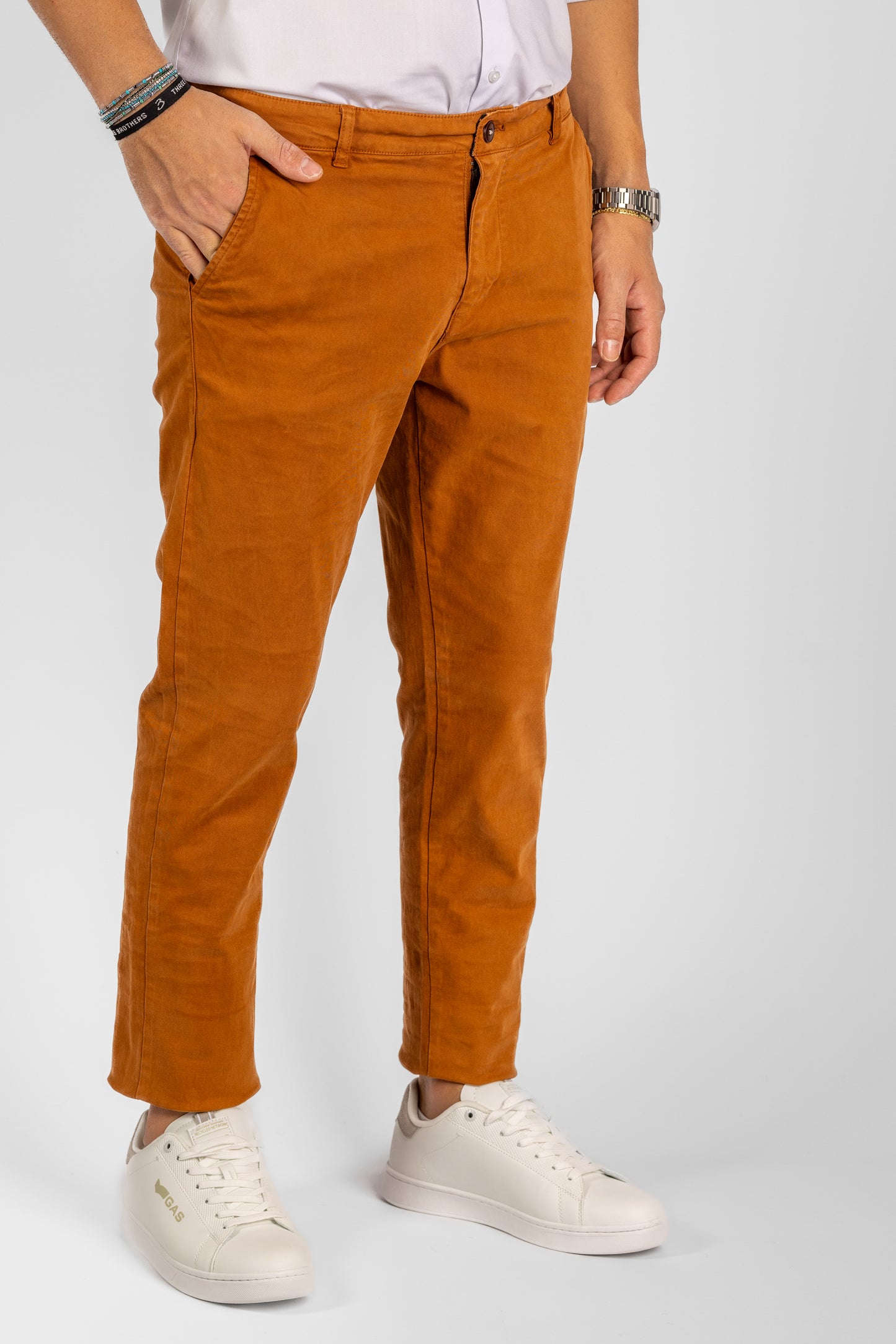 Basic Semi Slim Trousers <tc>"€20 discount on the second"</tc> | 3302 Rust