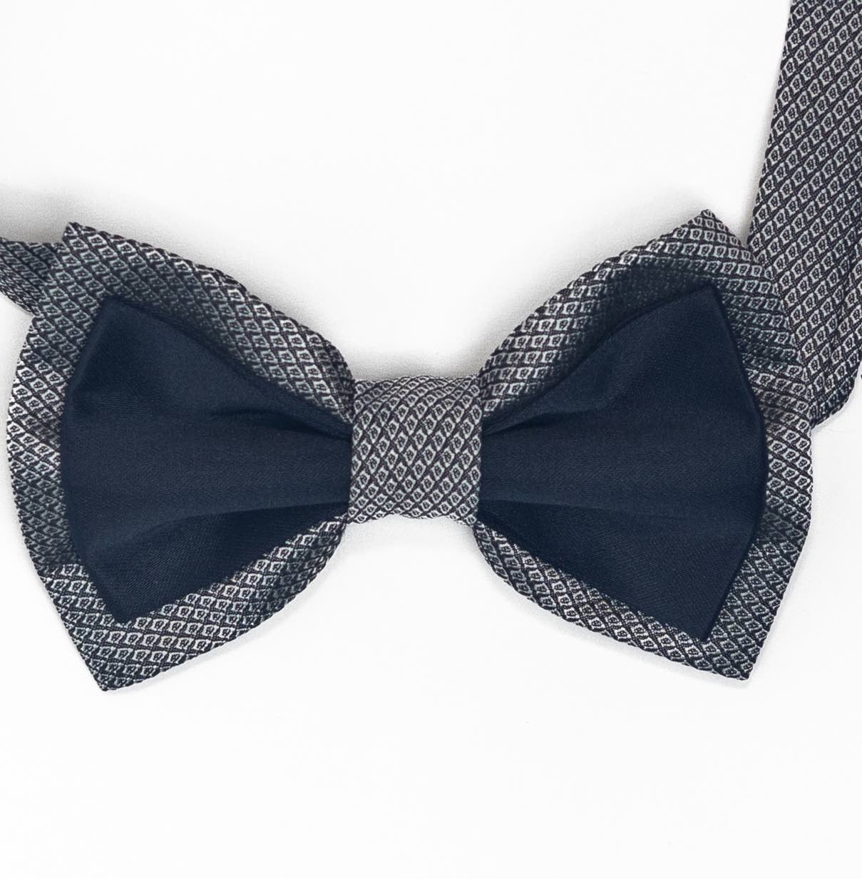 Silver Bow Tie | Double Blue Color