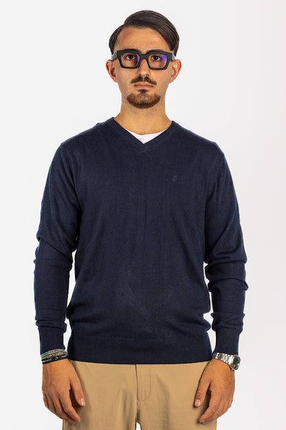 Pullover Collo a V Misto Lana 2 per €40 | Blu 20