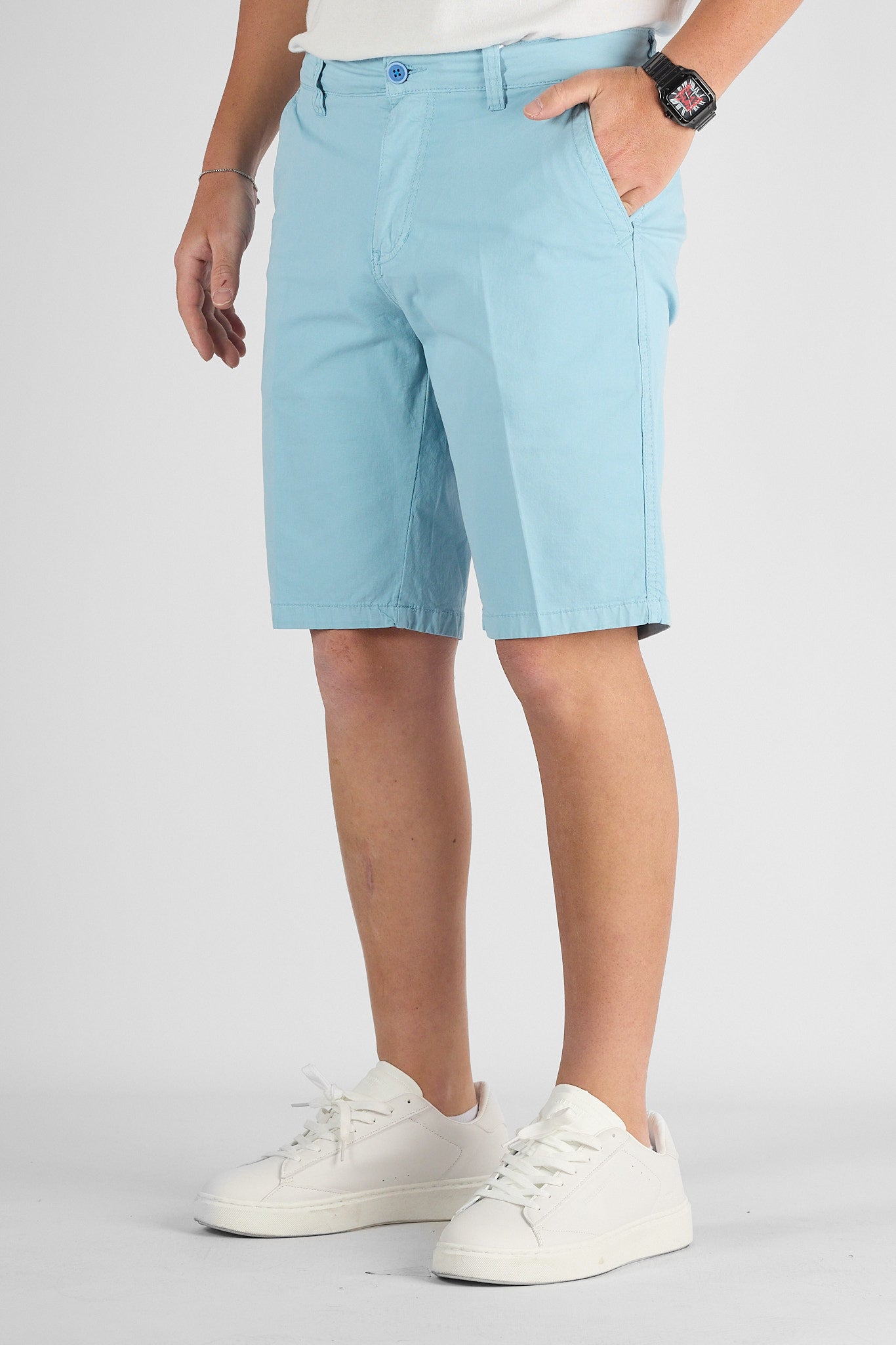 Bermuda Basic Gamba Morbida B012 | 2 per €40 | Celeste 16