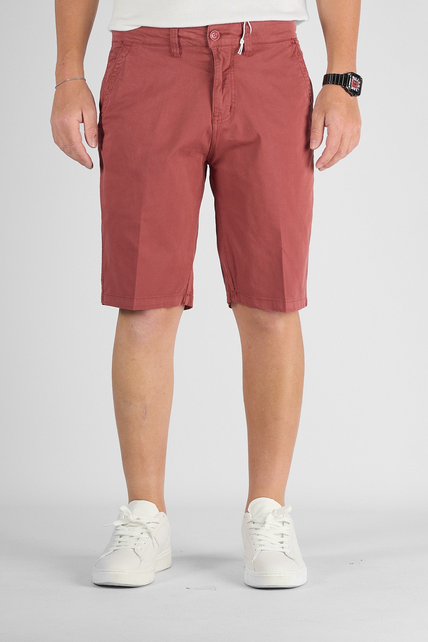 Bermuda Basic Gamba Morbida B012 | 2 per €40 | Rosso Scuro 22