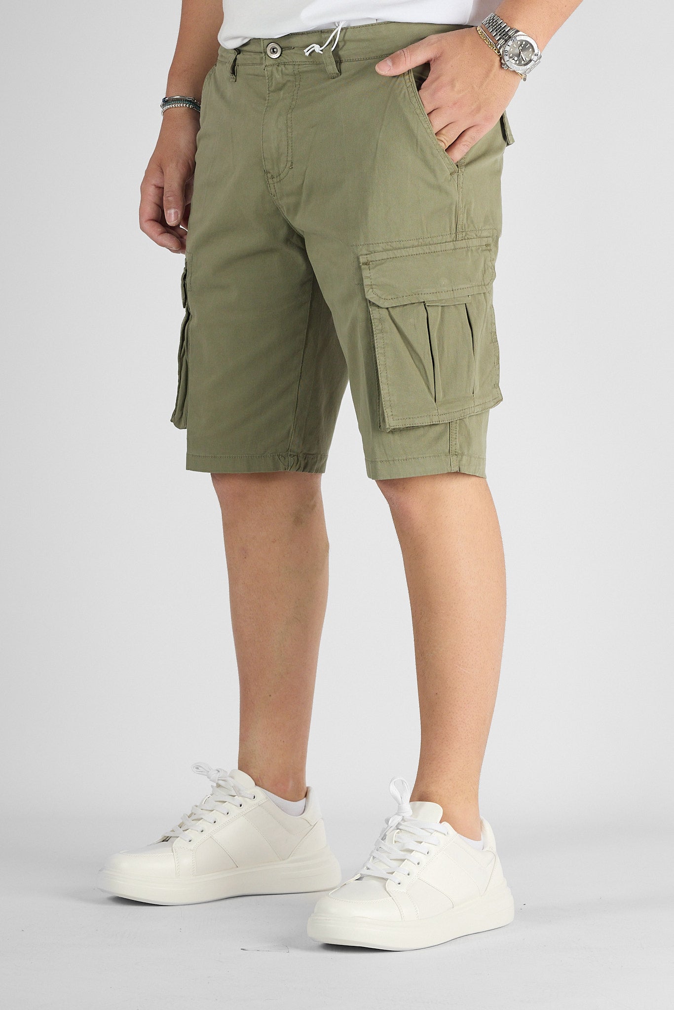 Bermuda Cargo con Tasche Laterali | 2 per €40 | Verde