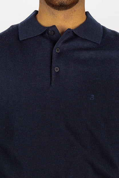 Wool Blend Polo Pullover<tc>"€20 discount on the second"</tc> | Blue 20