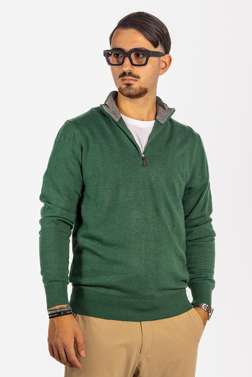 Wool Blend Half Zip Pullover<tc>"€20 discount on the second"</tc> | Green 21