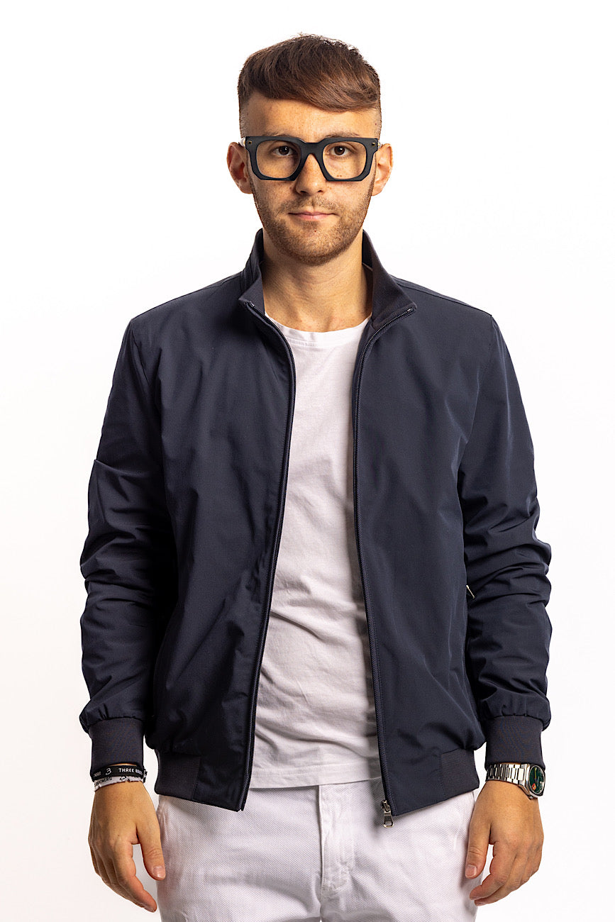 Unlined Technical Fabric Bomber | Blue