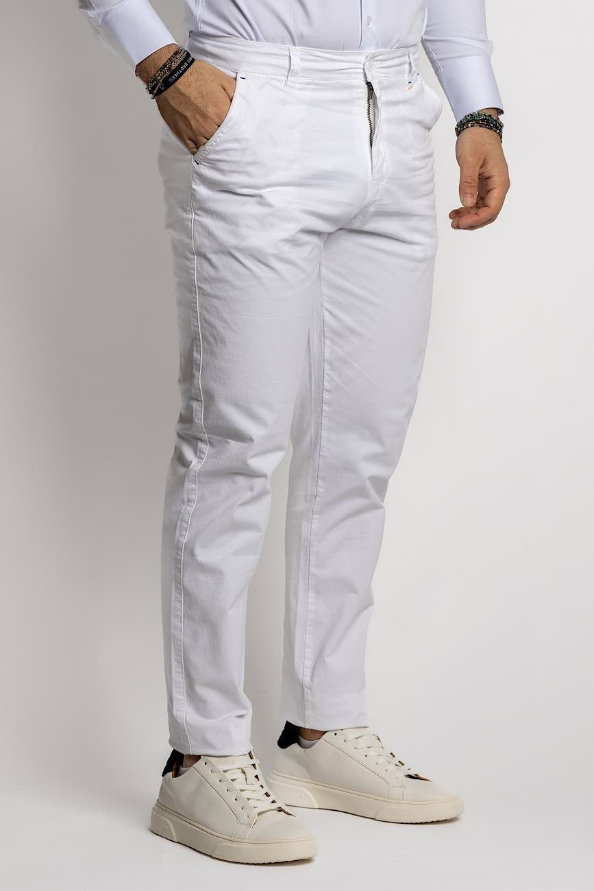 Basic Semi Slim Trousers BR001<tc>"€20 discount on the second"</tc> | White