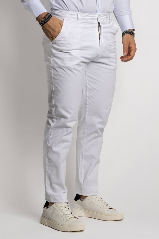 Pantalón Básico Semi Slim BR001 <tc>"€20 de descuento en el segundo"</tc> | Blanco