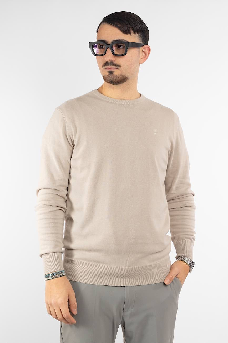 100% Cotton Crewneck Sweater | 2 for €40 | Beige 45