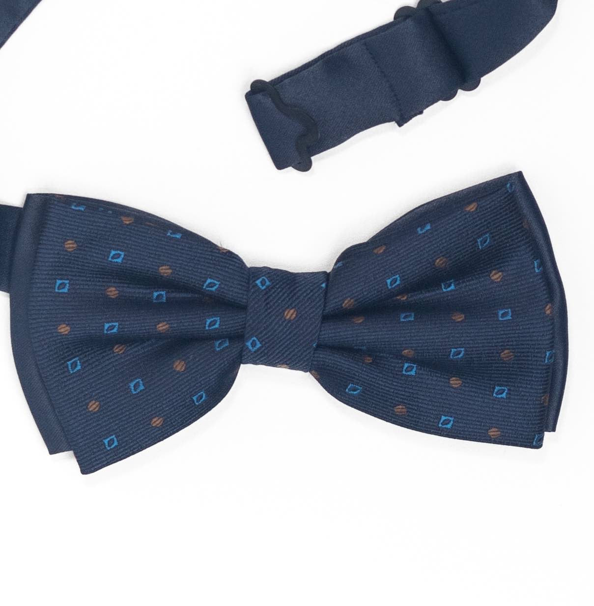 Blue Bow Tie | Brown-light blue pattern