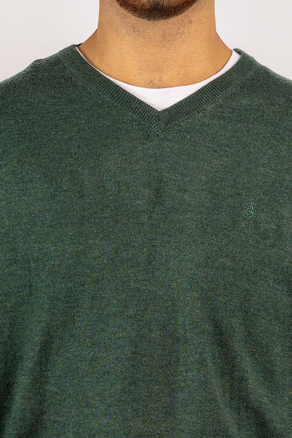 Wool Blend V-Neck Pullover<tc>"€20 discount on the second"</tc> | Forest Green 12