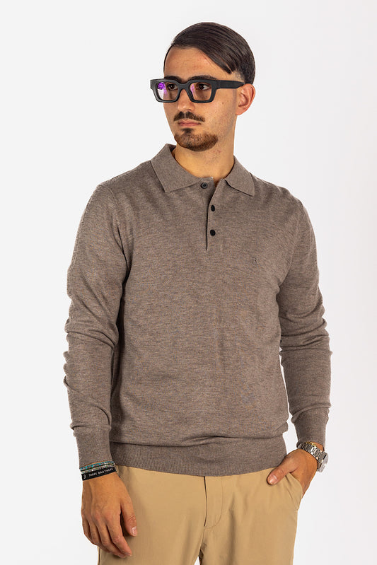 Polo Pullover Misto Lana 2 per €40 | Tortora 33