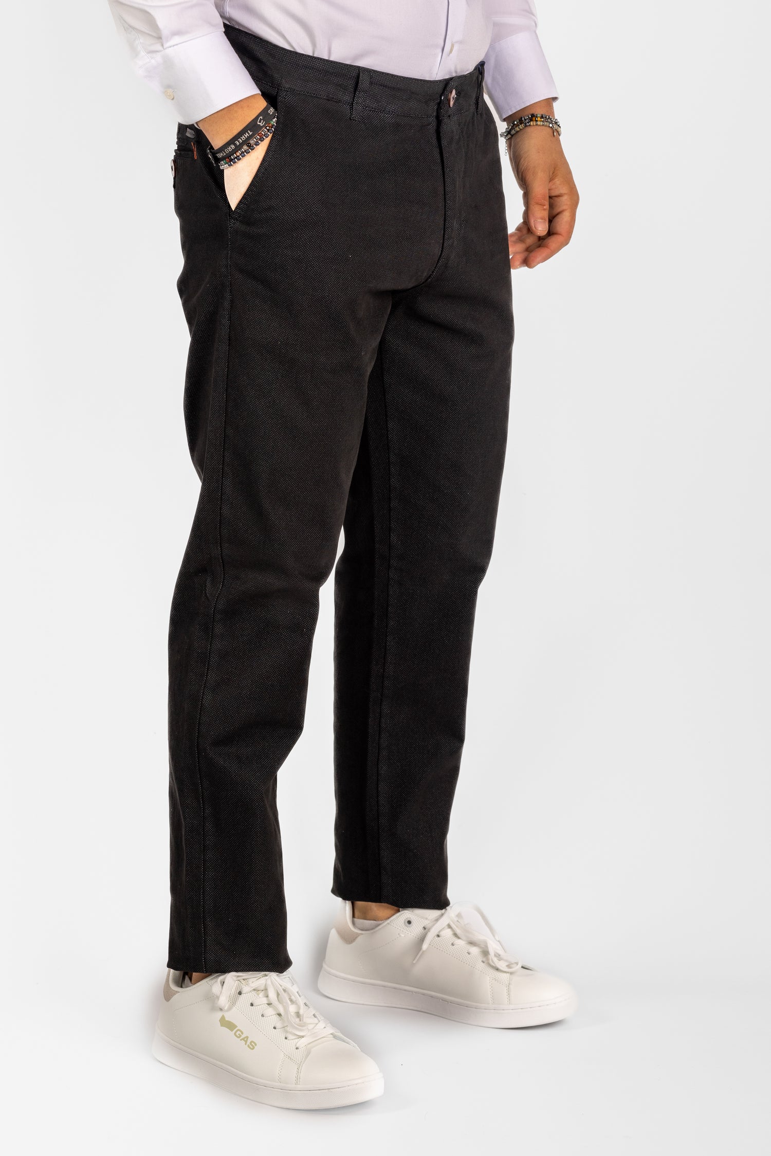 Pantalon Semi Slim 2 Micro Motifs à 40€ | 3301 Noir