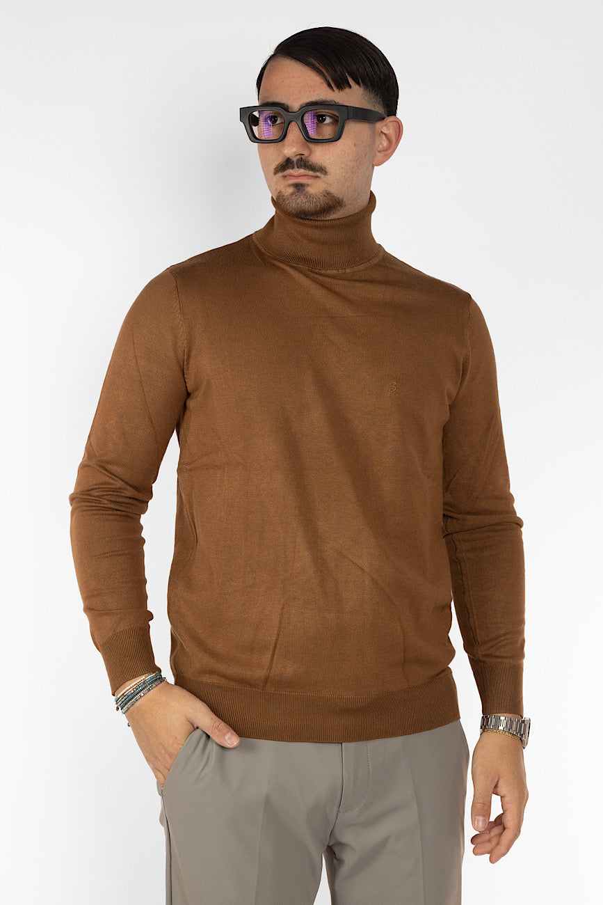 Hochgeschlossener Pullover | 2 + 1 Gratis | Karamell