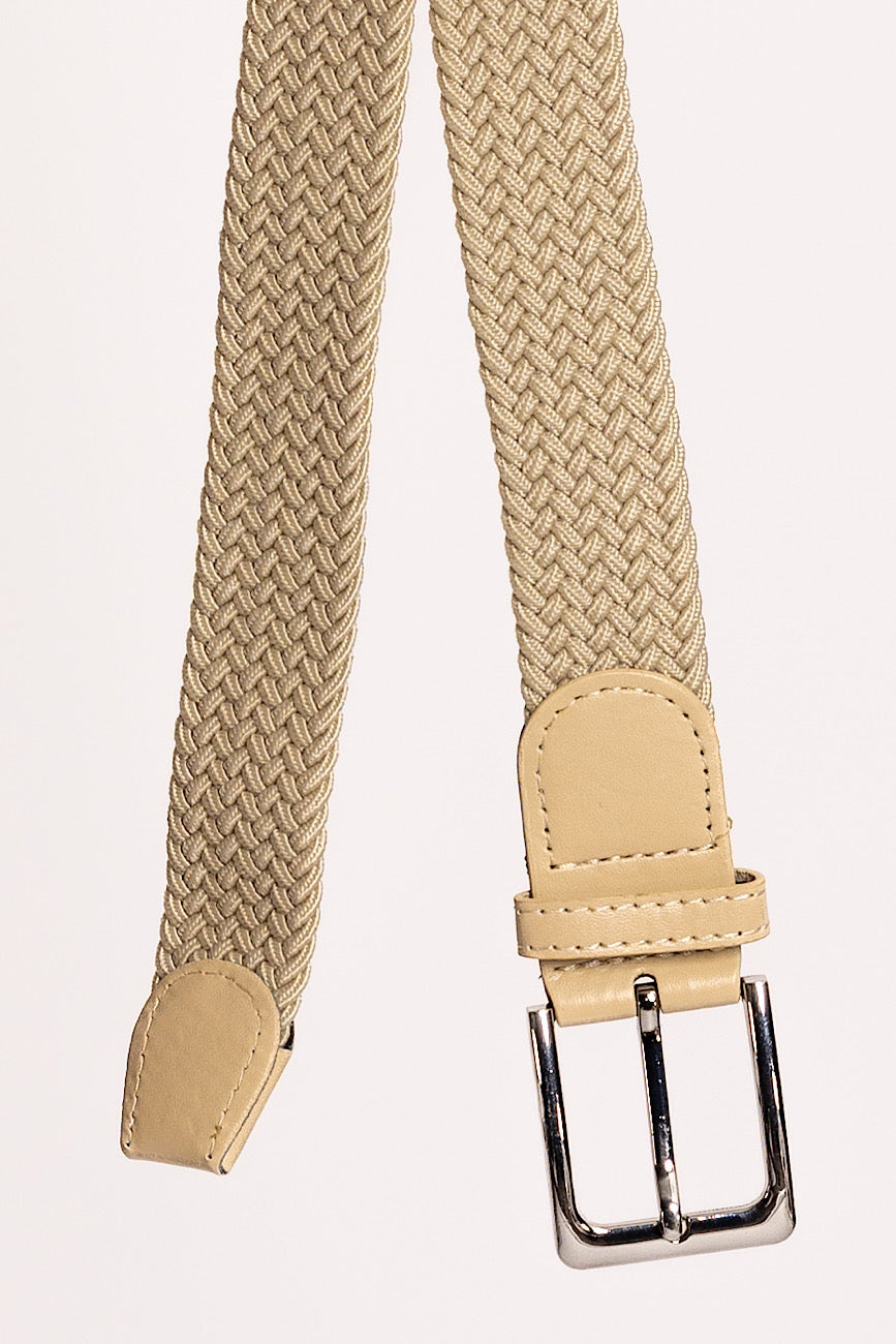 Elastisch geweven riem | Beige