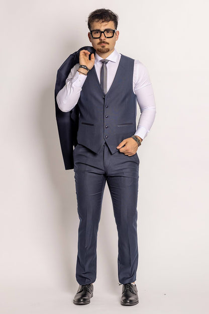 Tuxedo Model Suit With Vest | Dark Blue