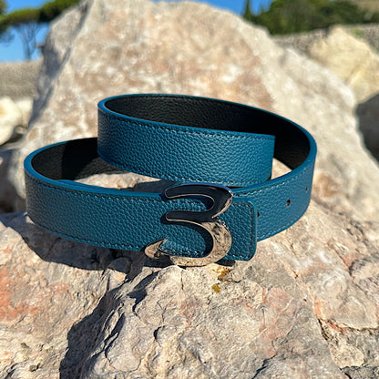 Sky blue double-face belt