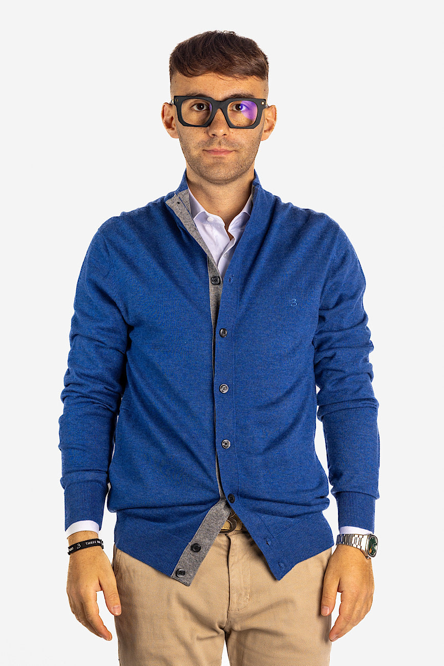 Cardigan boutonné | Pull en laine mélangée <tc>"20€ de réduction au deuxième"</tc> | Bleu clair 03