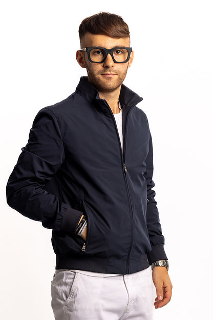 Unlined Technical Fabric Bomber | Blue