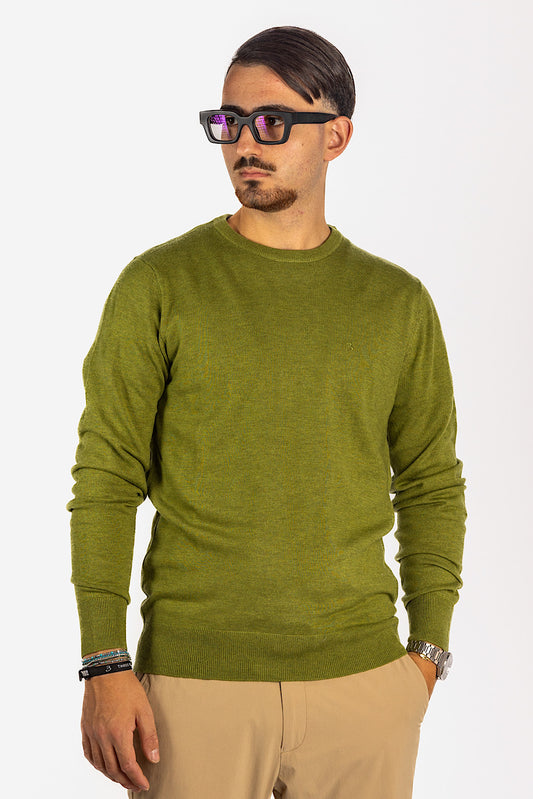 Pullover Girocollo Misto Lana 2 per €40 | Verde Chiaro 86