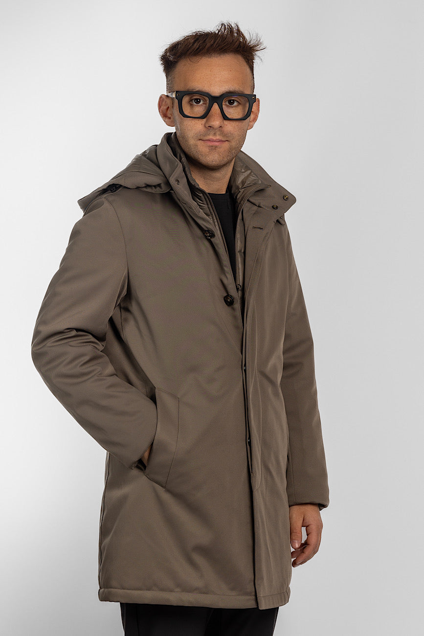 Trench con Cappuccio Staccabile | Verde