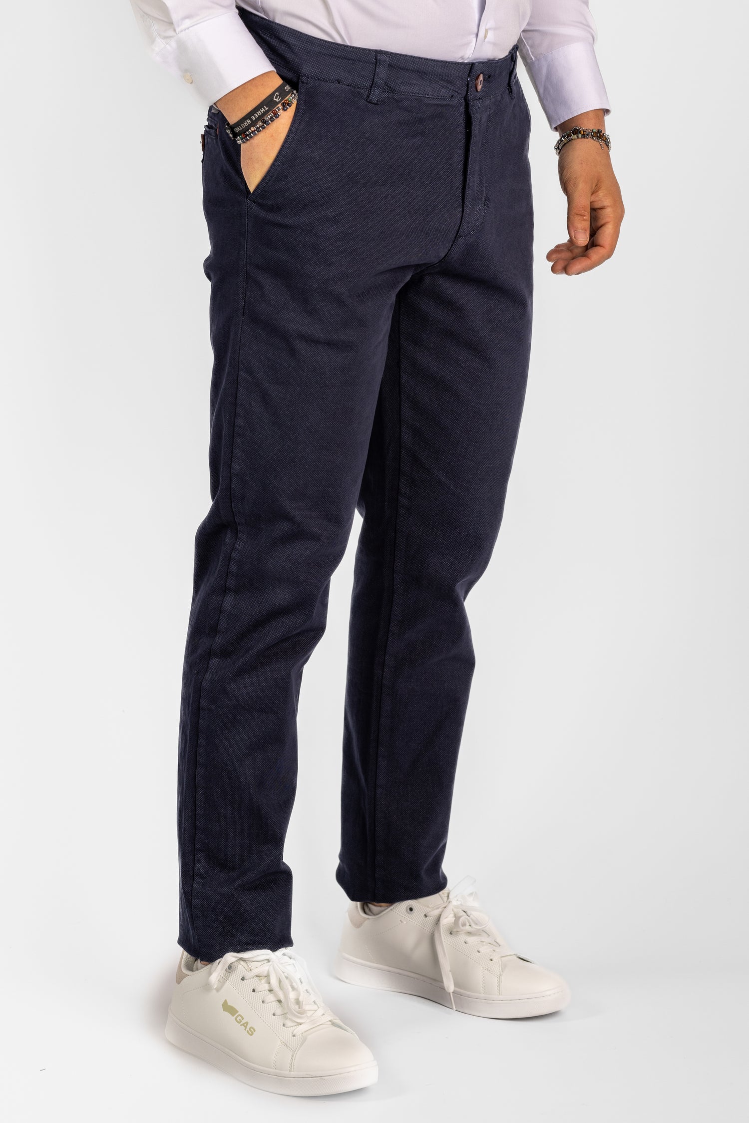 Pantalon Semi Slim 2 Micro Motifs à 40€ | 3301 Bleu