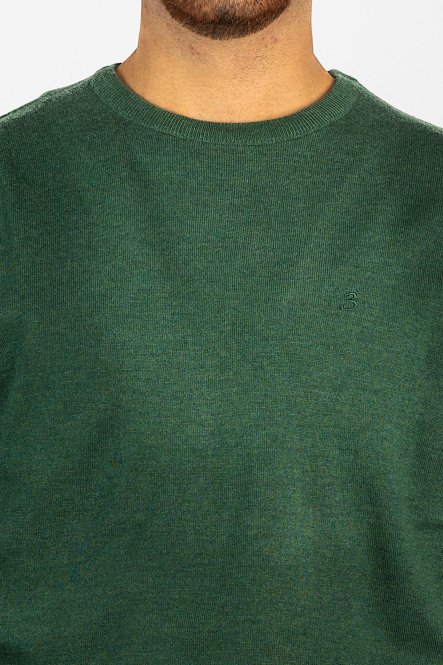 Jersey con cuello redondo en mezcla de lana <tc>"€20 de descuento en el segundo"</tc> | Verde 21