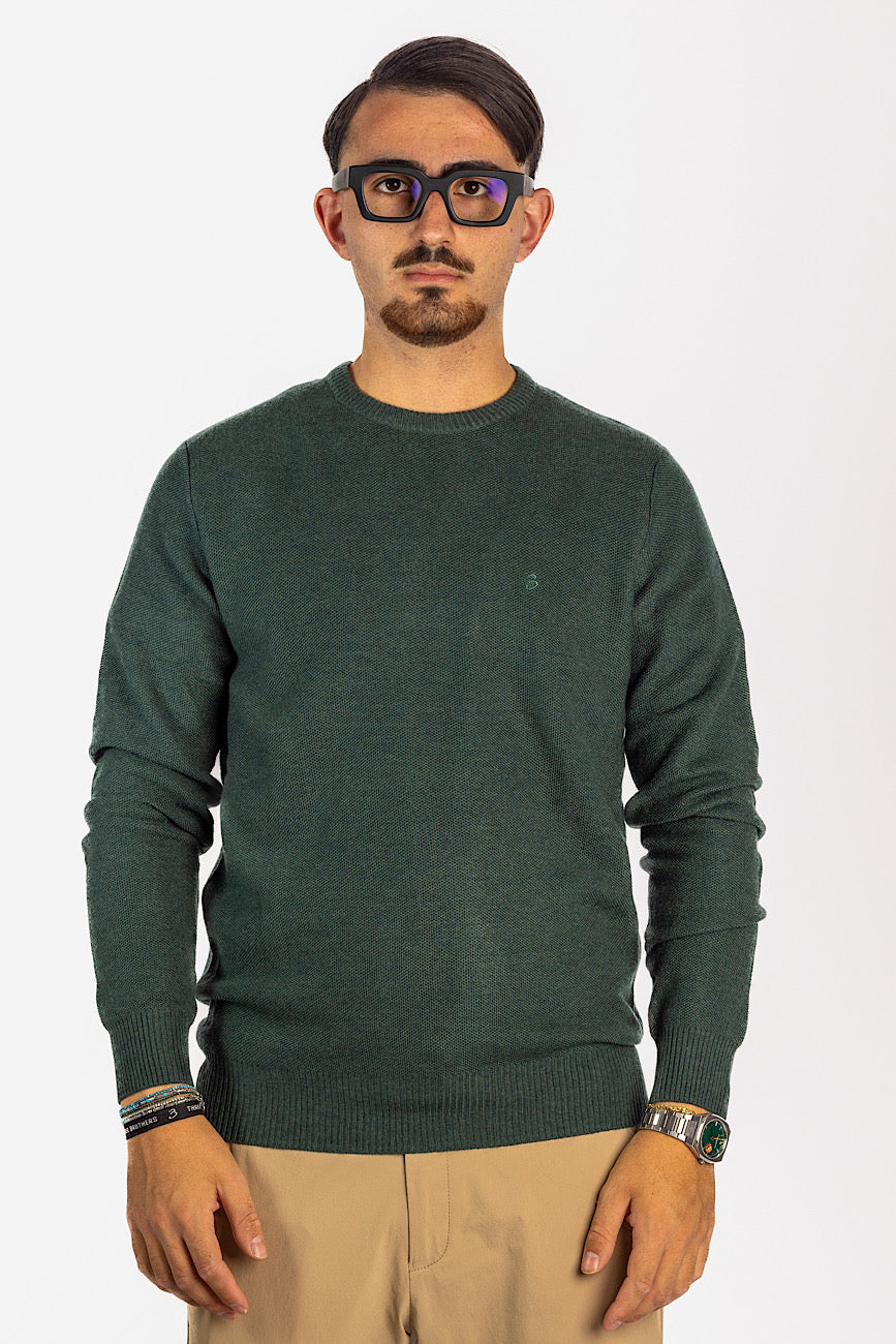 Crewneck Sweater Wool Blend Knit 2 for €40 | Green F32