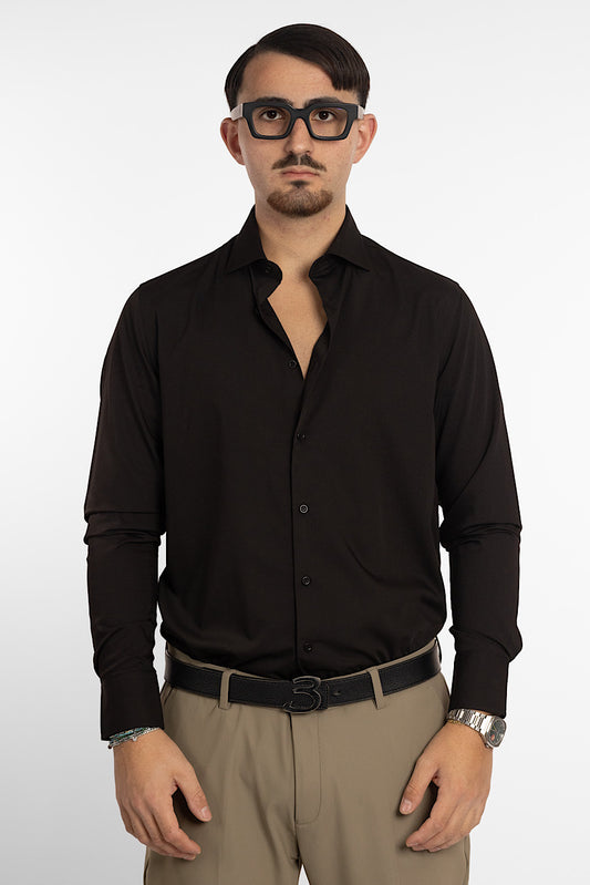 Chemise slim sans repassage | Noir