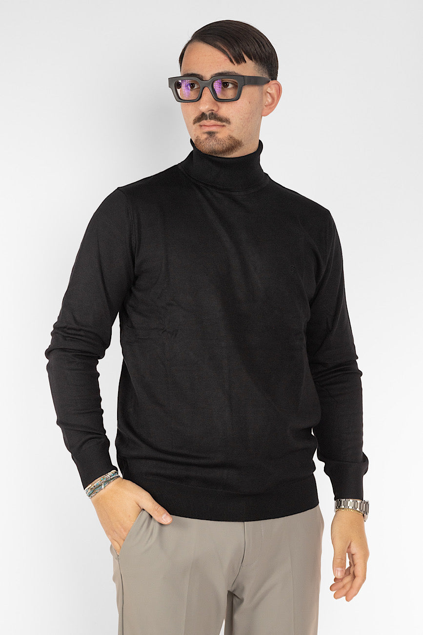 Hochgeschlossener Pullover | 2 + 1 Gratis | Schwarz