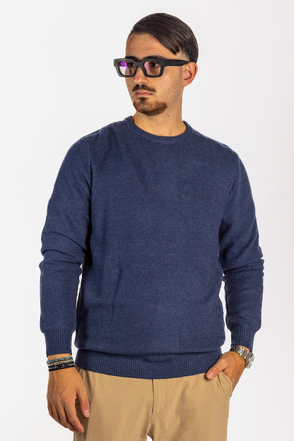 Pull à col rond en laine mélangée<tc>"20€ de réduction au deuxième"</tc> | Bleu clair F21