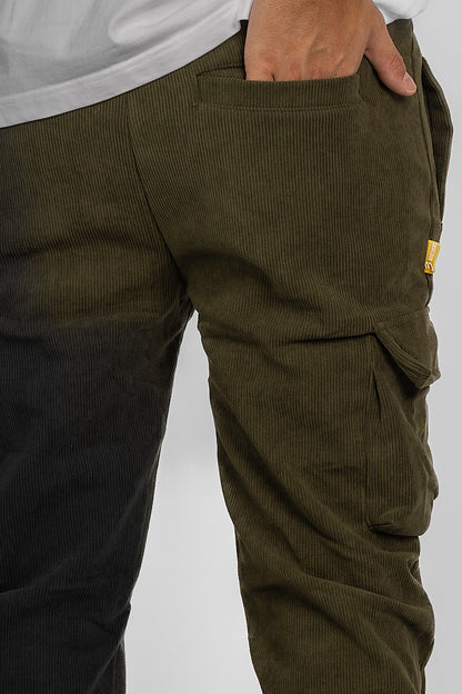 Cargo model velvet tracksuit trousers | Military green