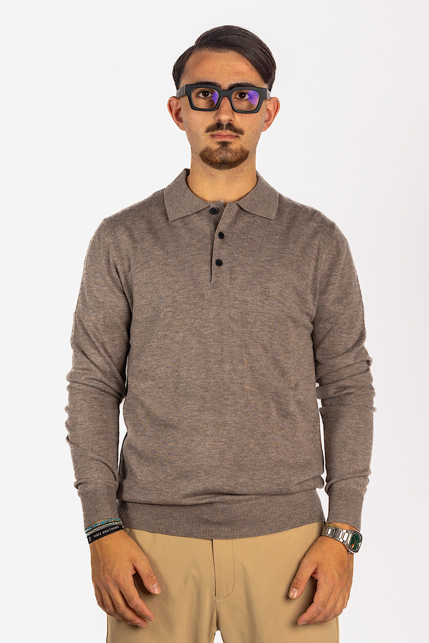 Polo Pullover Misto Lana 2 per €40 | Tortora 33