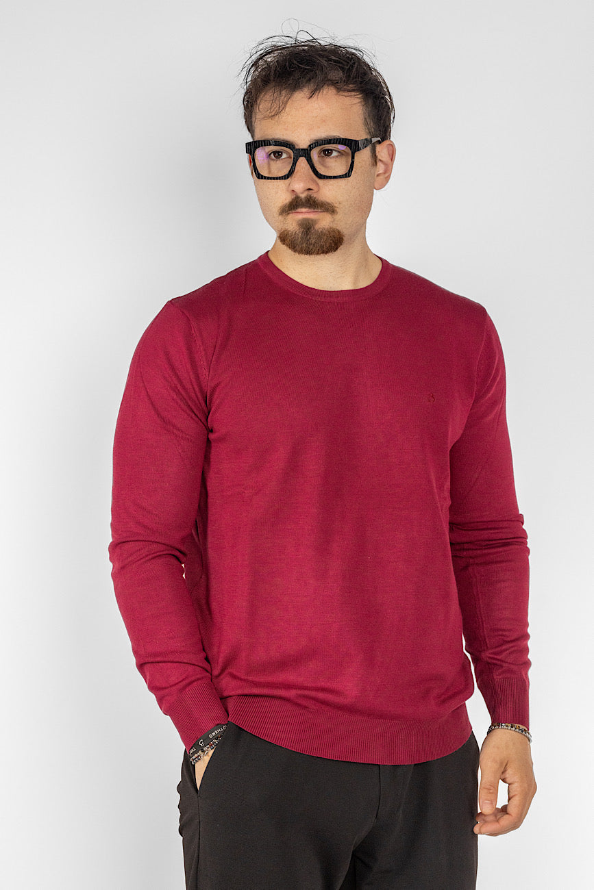 Pullover mit Rundhalsausschnitt | 2 + 1 Gratis | Bordeaux