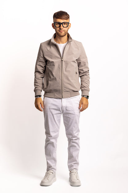 Unlined Technical Fabric Bomber | Sand