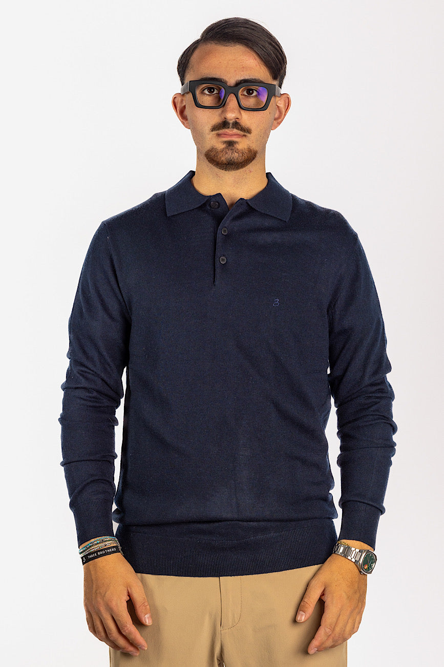 Polopullover aus Wollmischung <tc>"€20 Rabatt auf dem zweiten"</tc> | Blau 20