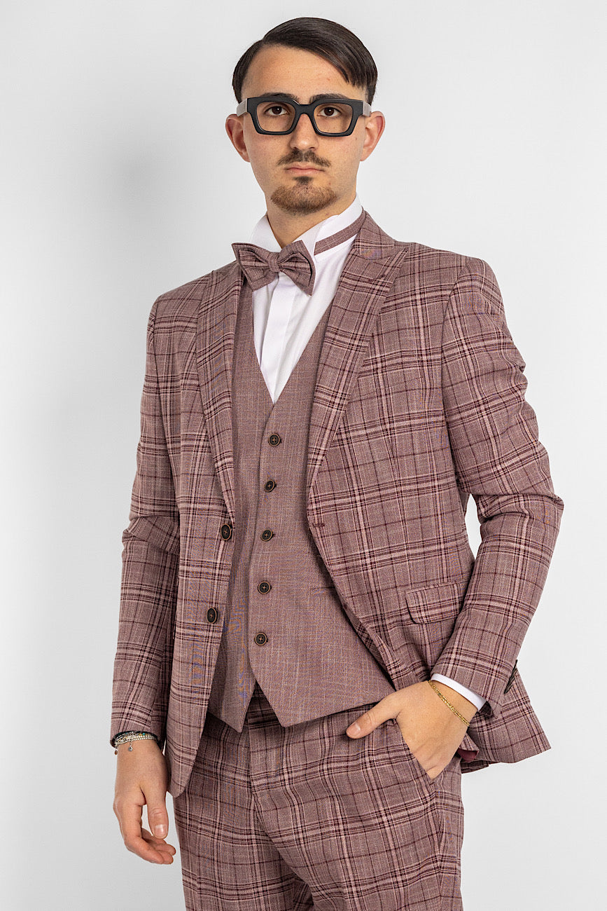 Prince of Wales suit 106 | Bordeaux