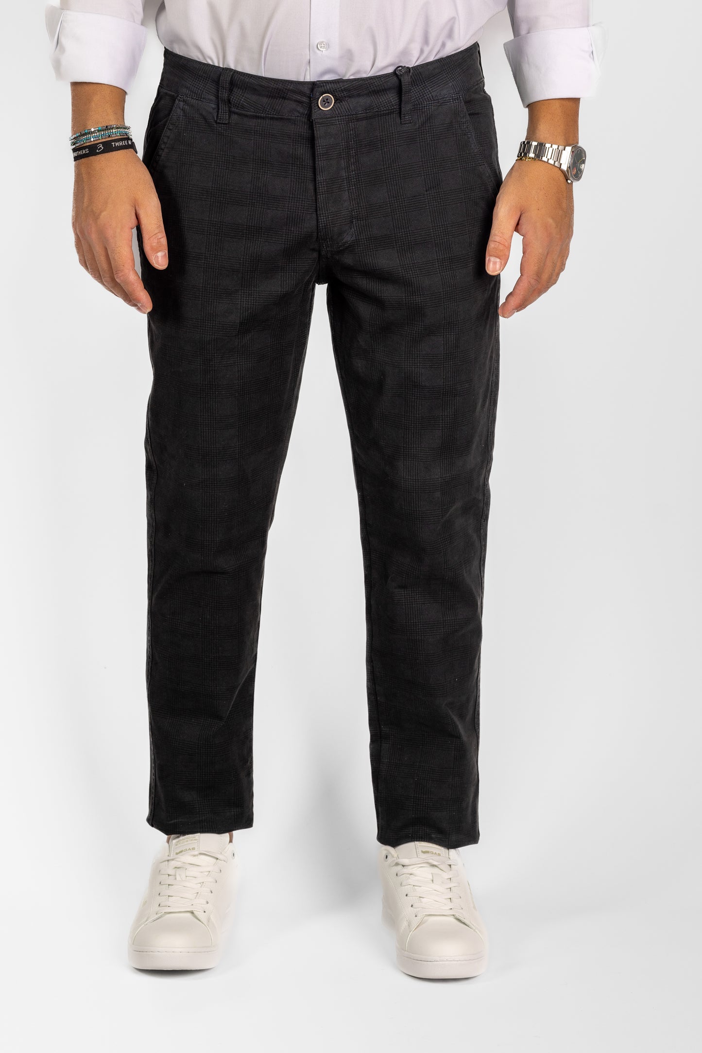 Pantalone a Quadri Slim 2 per €40 | Nero