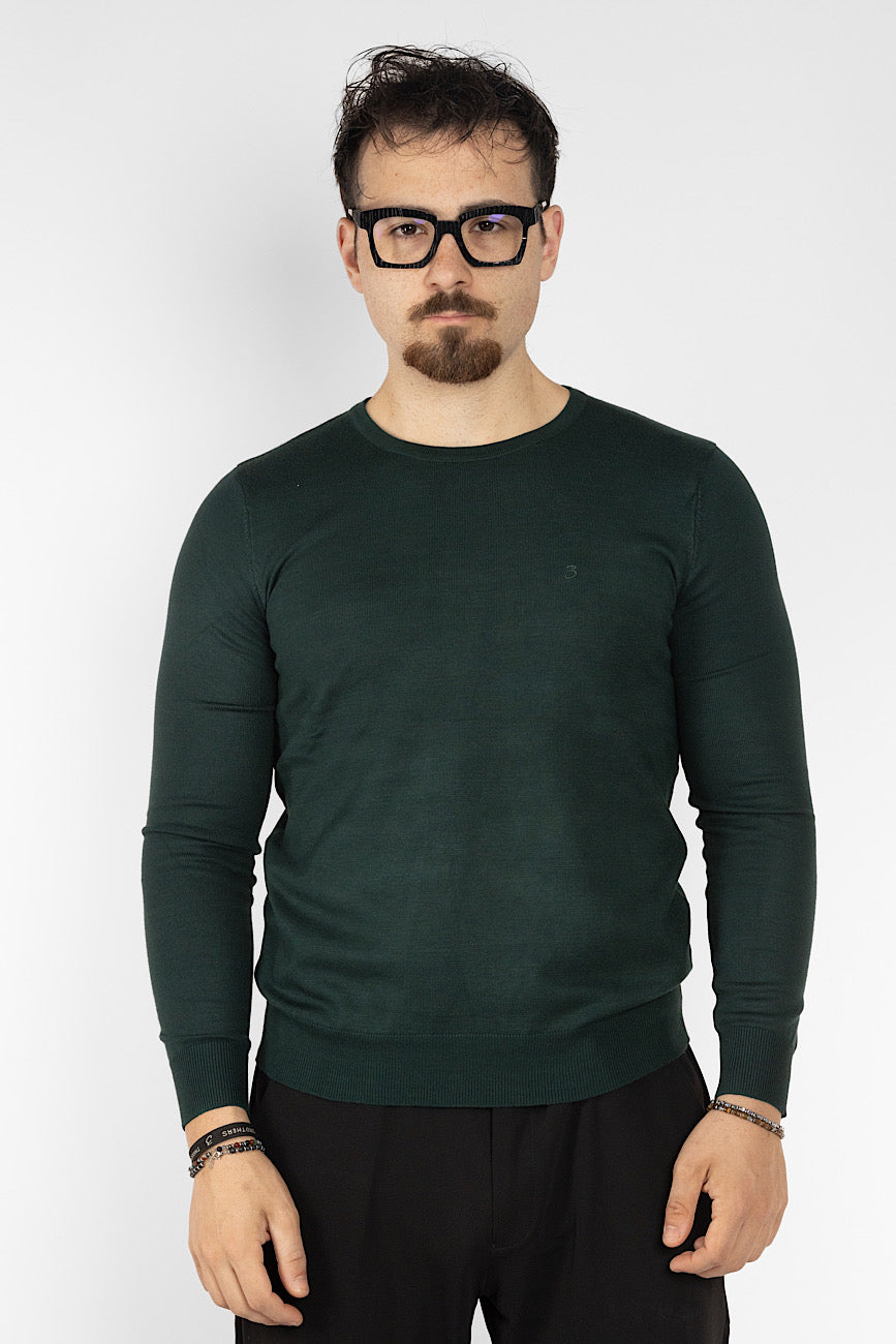 Crewneck Sweater | 2 + 1 Free | Bottle Green