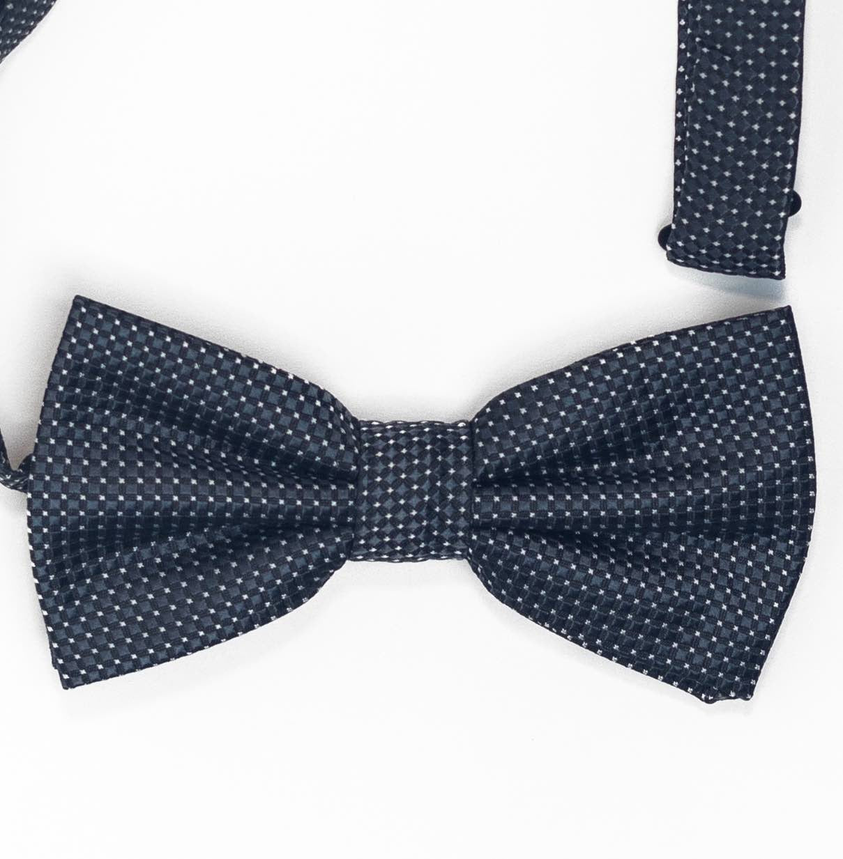 Noeud papillon noir | Motif bleu-blanc