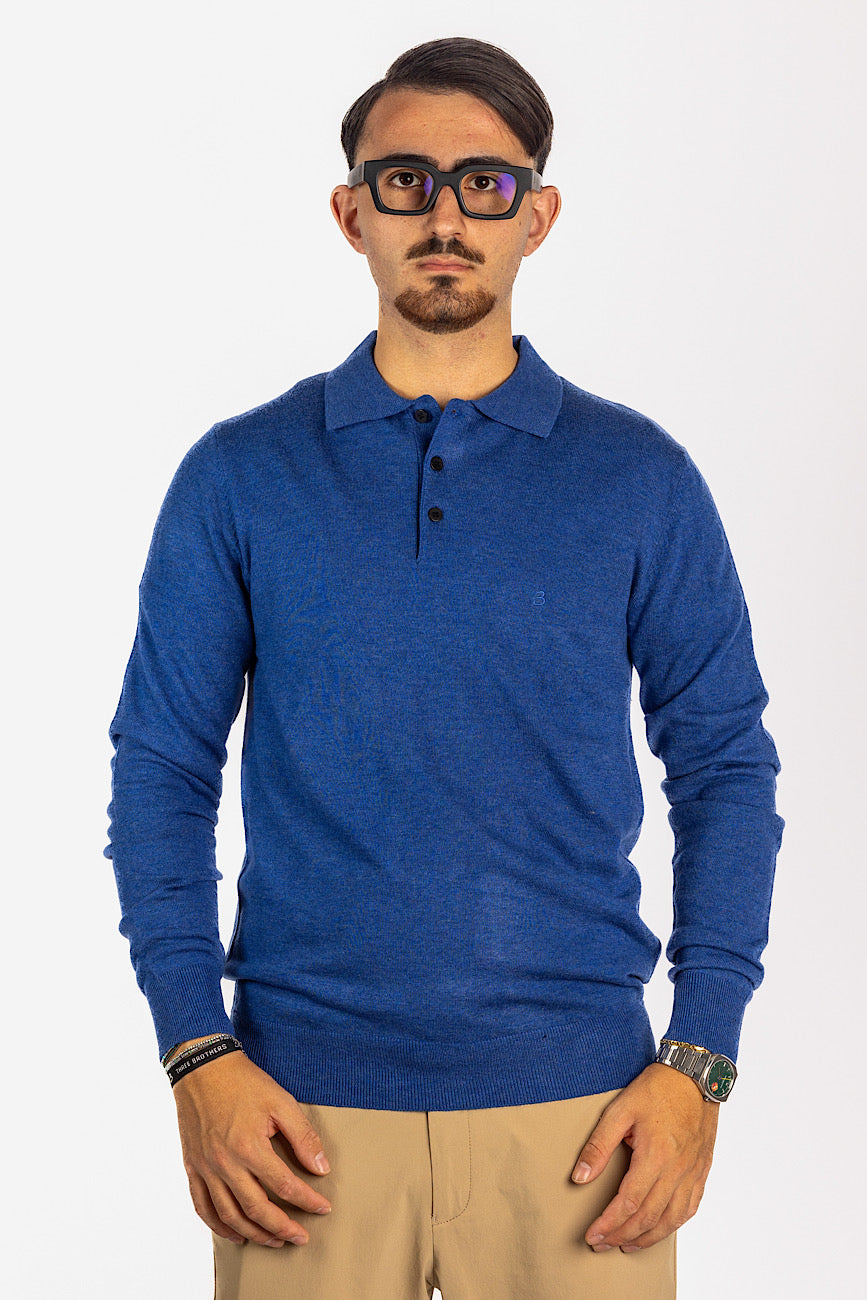 Wool Blend Pullover Polo 2 for €40 | Light Blue 03