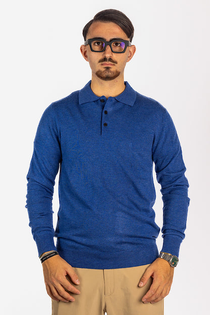 Jersey tipo polo en mezcla de lana <tc>"€20 de descuento en el segundo"</tc> | Azul claro 03