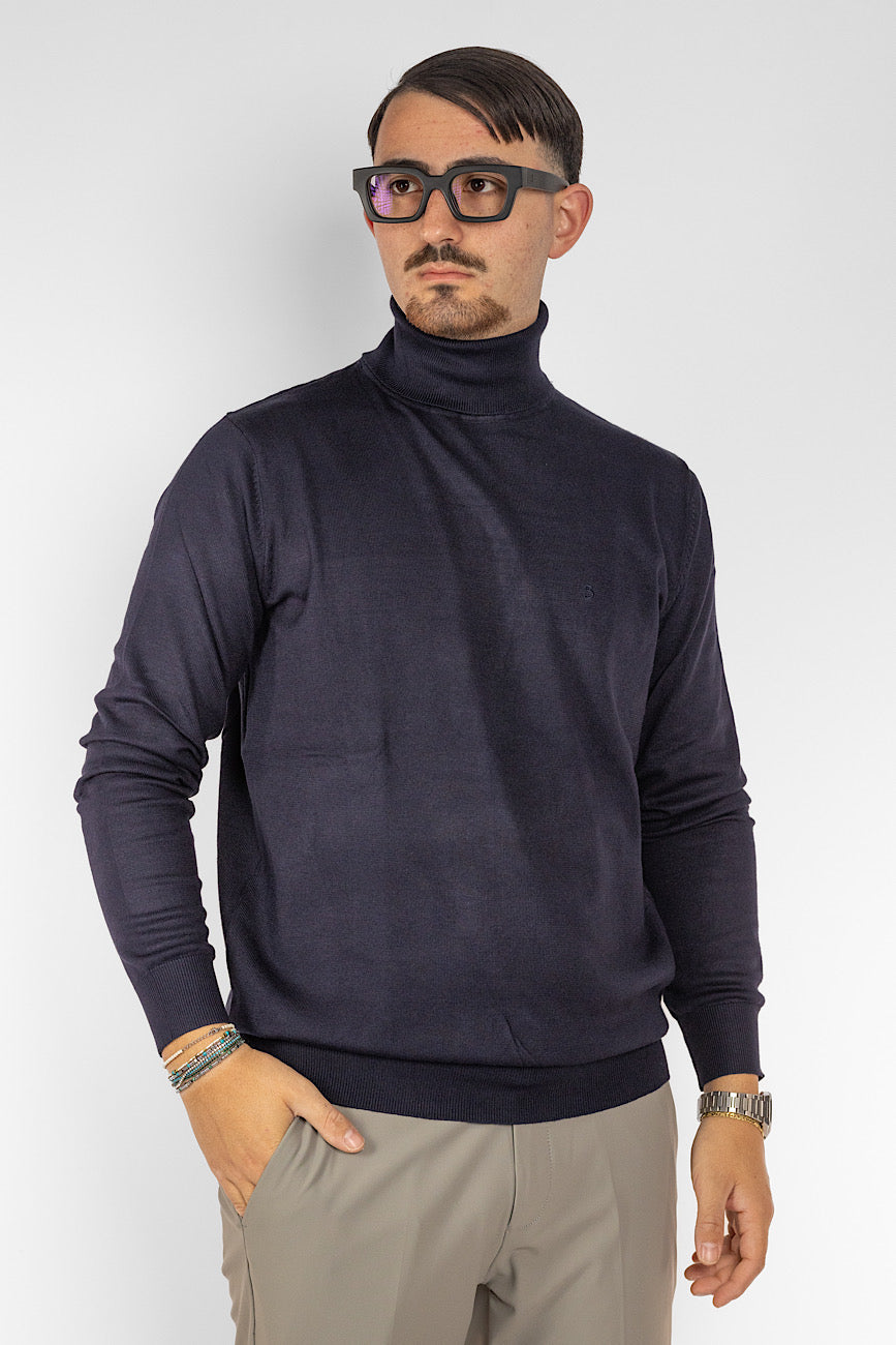 Hochgeschlossener Pullover | 2 + 1 Gratis | Blau